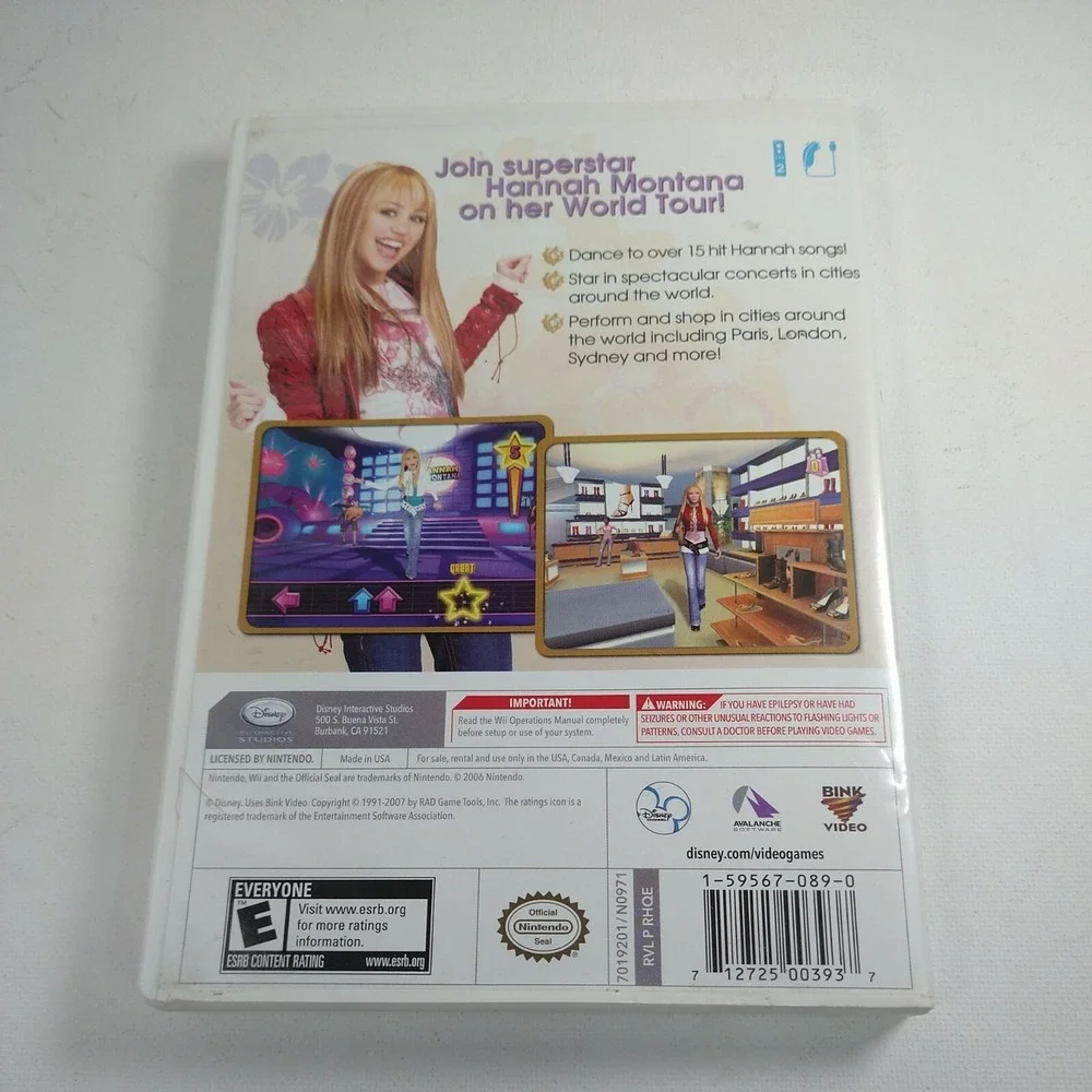 DISNEY Hannah Montana Spotlight World Tour Nintendo‎ Wii GAME COMPLETE MILEY